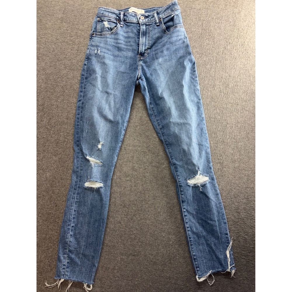 Abercrombie & Fitch Curve Love Super Skinny Ankle Distressed Jeans 27 4L